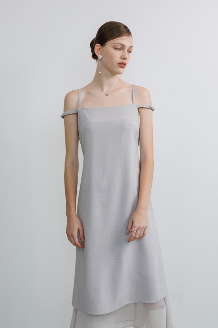 Double string sleeveless onepiece (gray)