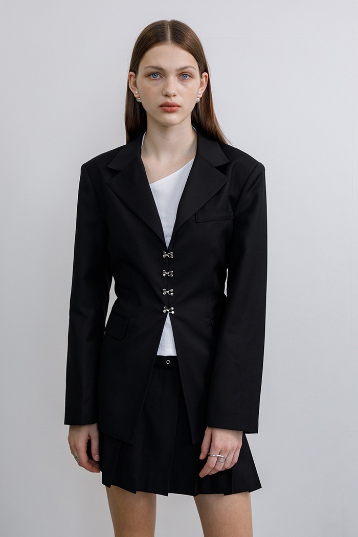 Hook belted jacket (black)